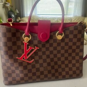 LOUIS VUITTON LV Riverside Damier Ebene Shoulder Bag Brown